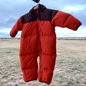 Columbia Hooded Snowsuit Bunting Orange/Brown